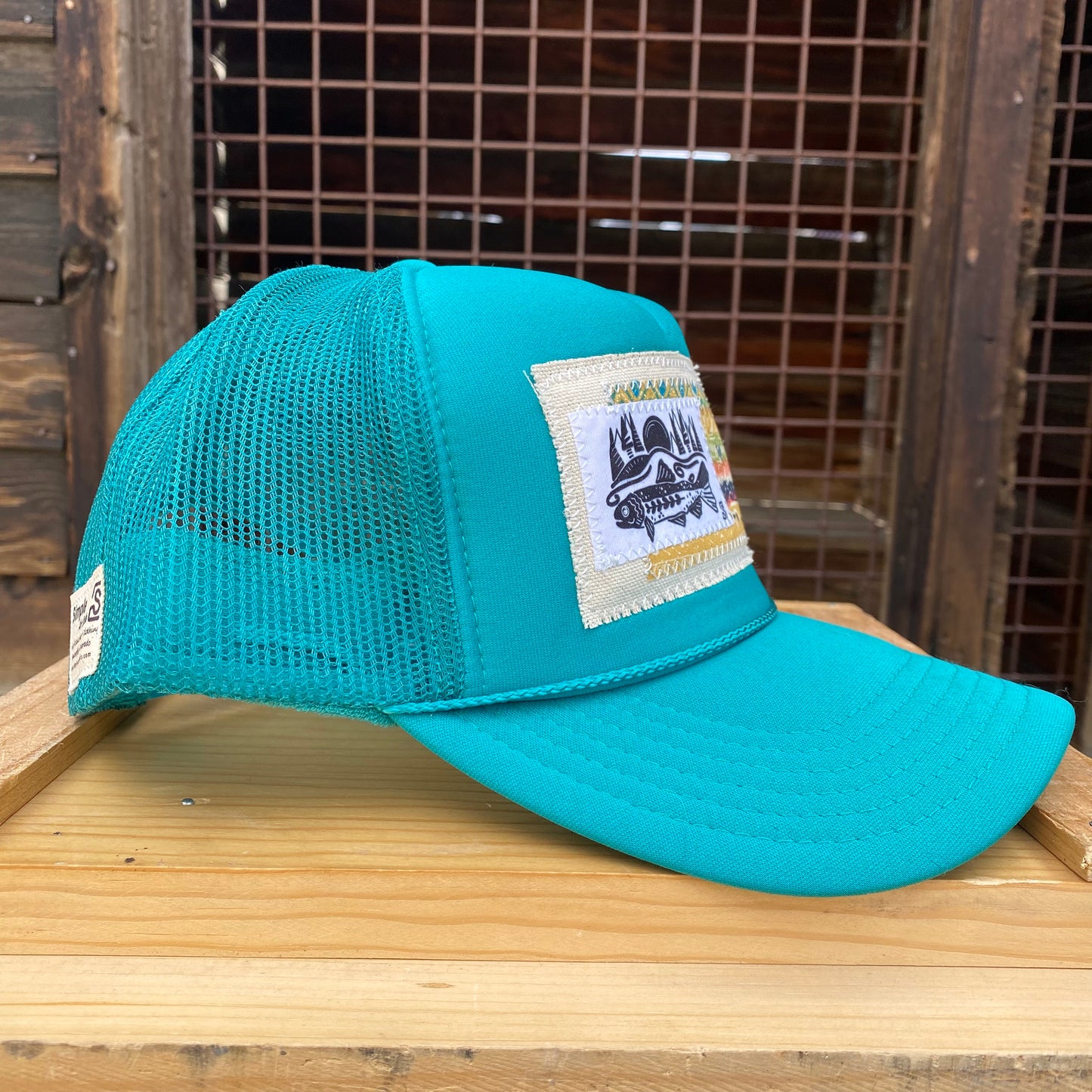 Turquoise (Jade) Trucker Hat - Rainbow Trout