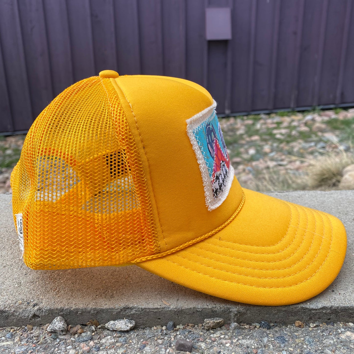 Yellow Trucker Hat - Mountain Scene