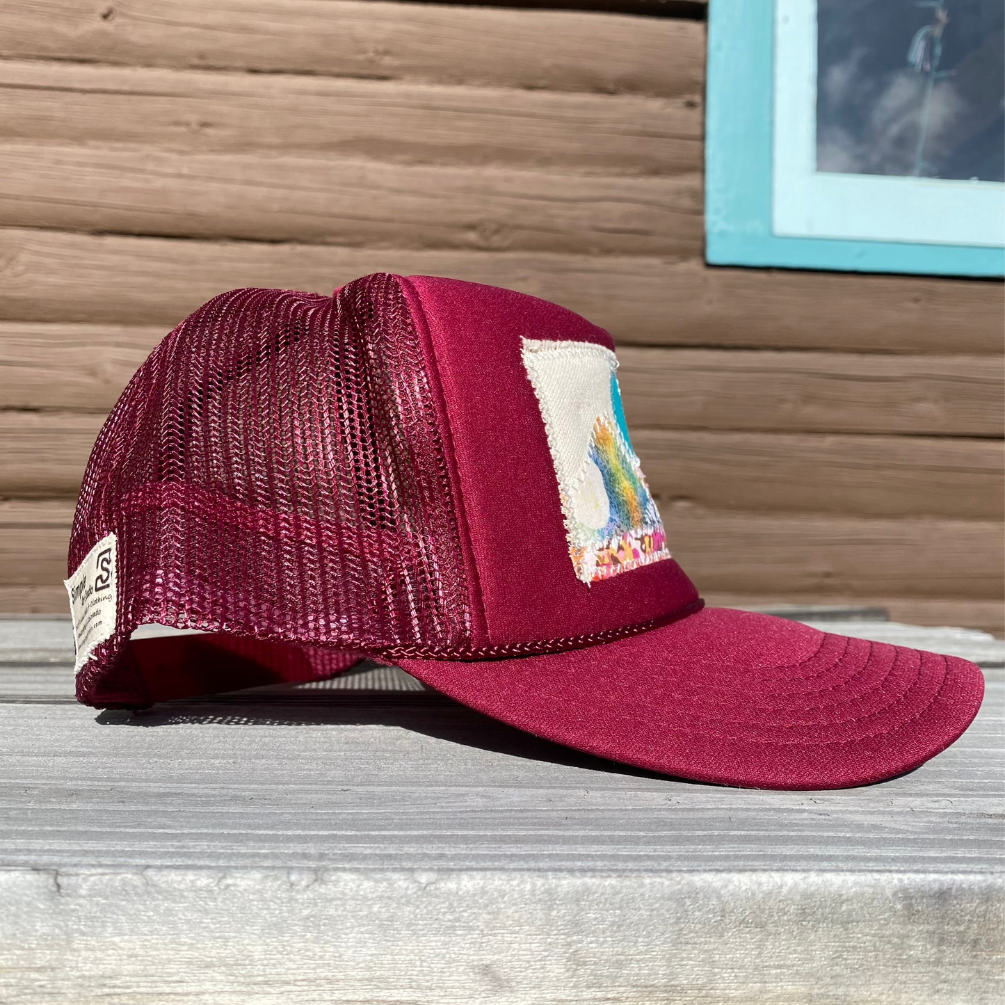 Burgundy Trucker Hat - Mountain Scene