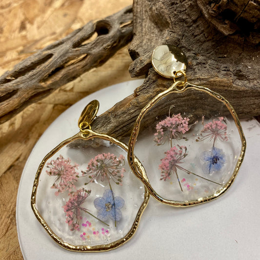 Pressed Flower Earrings / Forget me not